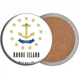 Rhode Island State Flag Novelty Circle Coaster Set of 4