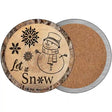 Let it Snow Novelty Circle Coaster Set of 4