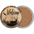 Welcome Elk Novelty Circle Coaster Set of 4