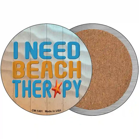 I Need Beach Therapy Novelty Circle Coaster Set of 4