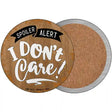 Dont Care Novelty Circle Coaster Set of 4