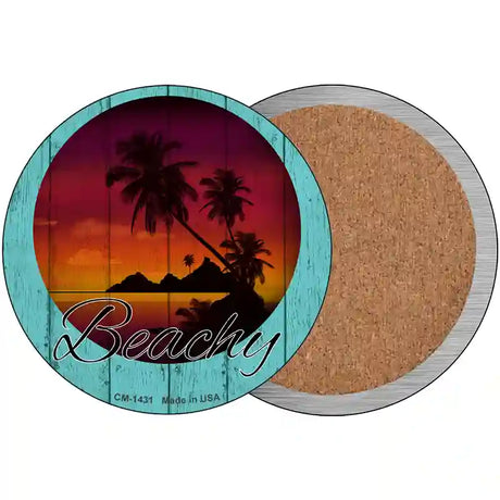 Beachy Sunset Novelty Circle Coaster Set of 4