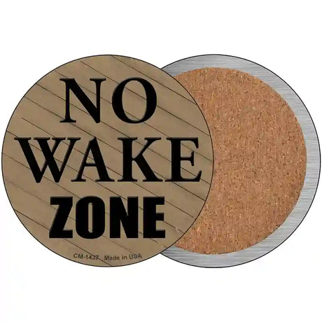 No Wake Zone Novelty Circle Coaster Set of 4