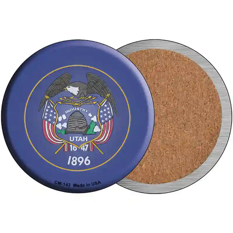 Utah State Flag Novelty Circle Coaster Set of 4