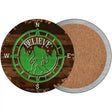 Sasquatch Compass Believe Novelty Circle Coaster Set of 4