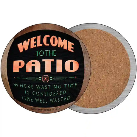 Welcome To The Patio Novelty Circle Coaster Set of 4