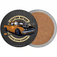 Custom Orange Hotrod Novelty Circle Coaster Set of 4