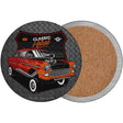 Lifted Orange Hotrod Novelty Circle Coaster Set of 4