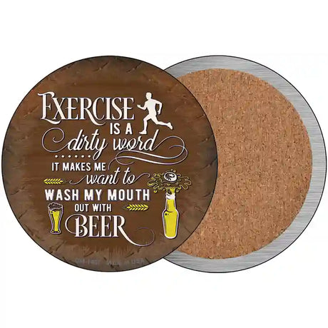 Wash My Mouth With Beer Novelty Circle Coaster Set of 4