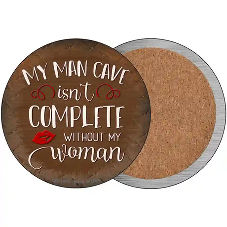 Without My Woman Novelty Circle Coaster Set of 4