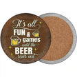 Beer Runs Out Novelty Circle Coaster Set of 4