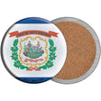 West Virginia State Flag Novelty Circle Coaster Set of 4