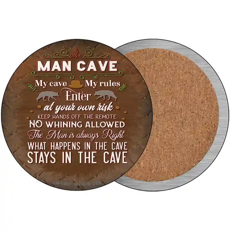 No Whining In Cave Novelty Circle Coaster Set of 4