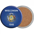 Wisconsin State Flag Novelty Circle Coaster Set of 4