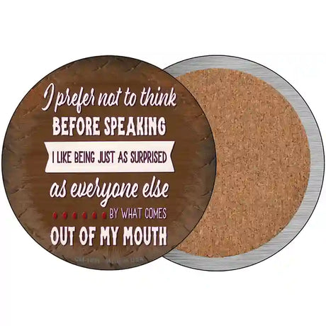 I Like Being Surprised Novelty Circle Coaster Set of 4