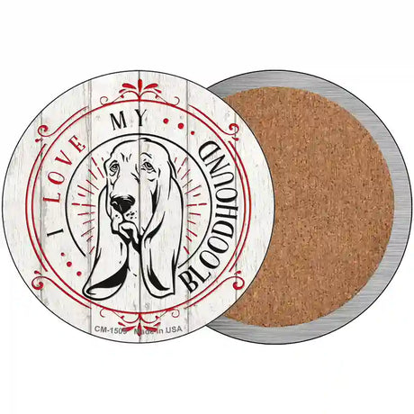 I Love My Bloodhound Novelty Circle Coaster Set of 4