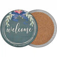 Welcome Wreath Novelty Circle Coaster Set of 4