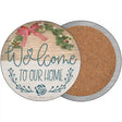 Our Home Wreath Novelty Circle Coaster Set of 4