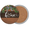 Home Bow Wreath Novelty Circle Coaster Set of 4