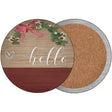 Heart Hello Novelty Circle Coaster Set of 4