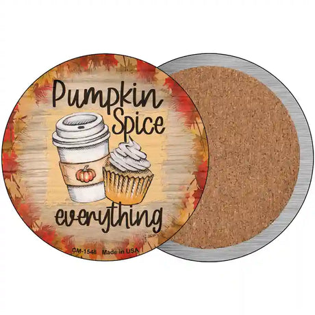 Pumpkin Spice Nice Novelty Circle Coaster Set of 4