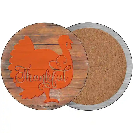 Thanksgiving Turkey Novelty Circle Coaster Set of 4