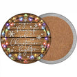 Christmas Lights Novelty Circle Coaster Set of 4