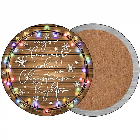 Christmas Lights Novelty Circle Coaster Set of 4