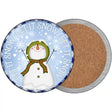 Let It Snow Snowman Novelty Circle Coaster Set of 4