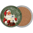 Merry Christmas with Present Novelty Circle Coaster Set of 4