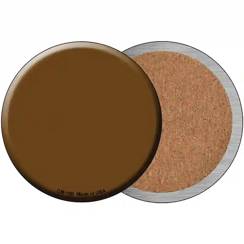 Brown Novelty Circle Coaster Set of 4