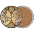 World Hemispheres Map Novelty Circle Coaster Set of 4