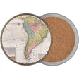 South America Map Novelty Circle Coaster Set of 4