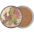 Europe Map Novelty Circle Coaster Set of 4