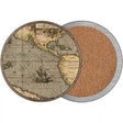 Pacific Ocean Map Novelty Circle Coaster Set of 4