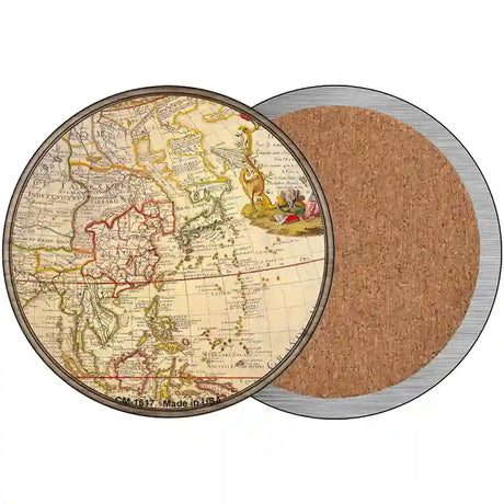 East Asia Map Novelty Circle Coaster Set of 4