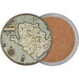 Isle of Anglesey Map Novelty Circle Coaster Set of 4