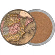 Spain Map Novelty Circle Coaster Set of 4