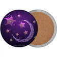 Moon and Stars Novelty Circle Coaster Set of 4