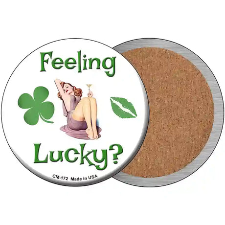 Feeling Lucky Novelty Circle Coaster Set of 4