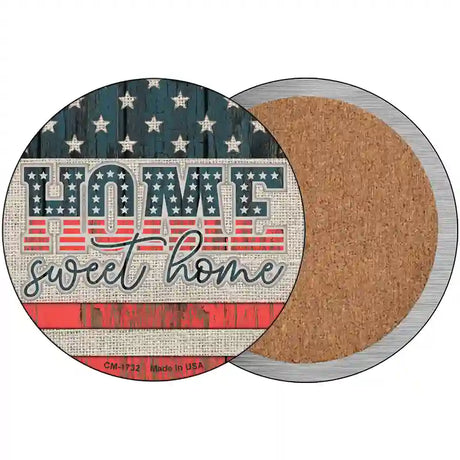 Home Sweet Home Worn Wood Novelty Circle Coaster Set of 4