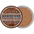 One Nation Wood Novelty Circle Coaster Set of 4