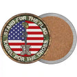 Camo Stand For Flag Novelty Circle Coaster Set of 4