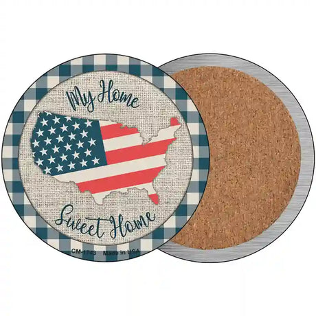 My Home Sweet Home USA Novelty Circle Coaster Set of 4