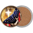 God We Need You American Flag Novelty Circle Coaster Set of 4