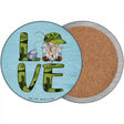 Camo Love Fishing Gnome Novelty Circle Coaster Set of 4