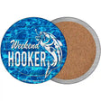 Weekend Hooker Bass Water Background Novelty Circle Coaster Set of 4