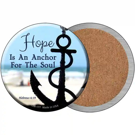 Hope Anchor For Soul Novelty Circle Coaster Set of 4