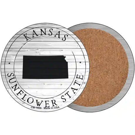 Kansas Sunflower State Novelty Circle Coaster Set of 4 CC-1806