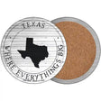 Texas Where Everythings Big Novelty Circle Coaster Set of 4 CC-1833